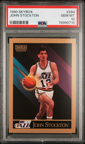 John Stockton 1990 Skybox Basketball Card #284 Graded PSA 10-Powers Sports Memorabilia