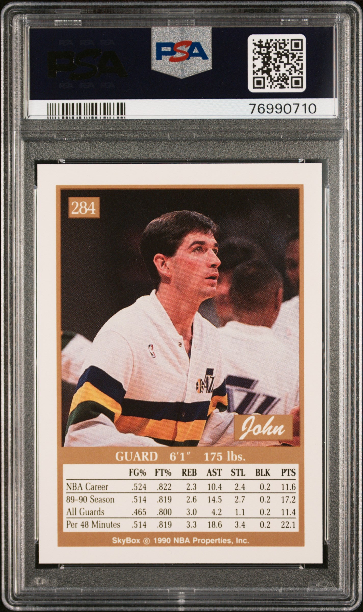 John Stockton 1990 Skybox Basketball Card #284 Graded PSA 10-Powers Sports Memorabilia