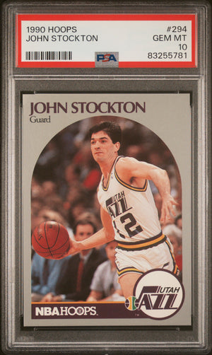 John Stockton 1990 Hoops Basketball Card #294 Graded PSA 10-Powers Sports Memorabilia