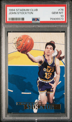 John Stockton 1994 Stadium Club Basketball Card #76 Graded PSA 10-Powers Sports Memorabilia