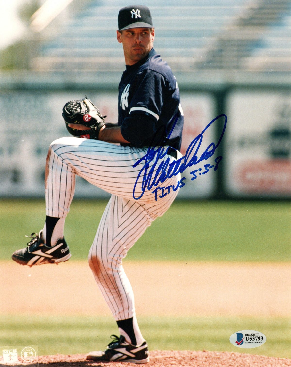 John Wetteland Signed New York Yankees 8x10 Photo - Beckett-Powers Sports Memorabilia