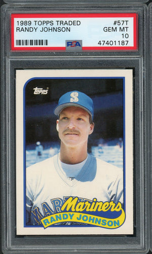 Randy Johnson 1989 Topps Traded Baseball Rookie Card RC #57T Graded PSA 10 GEM MINT-Powers Sports Memorabilia