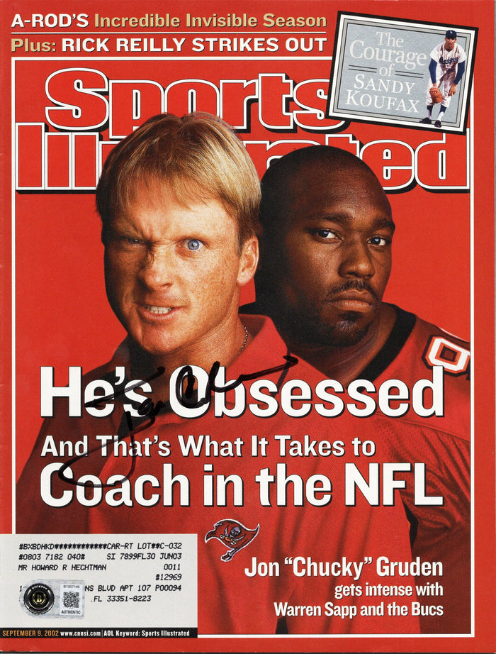 Jon Gruden Signed Tampa Bay Buccaneers Sports Illustrated 9/9/02 Beckett-Powers Sports Memorabilia