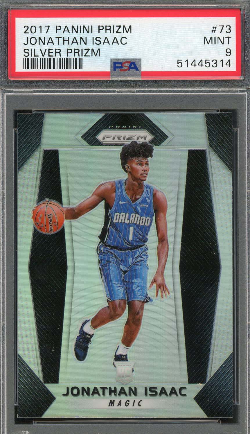 Jonathan Isaac 2017 Panini Prizm Silver Basketball Rookie Card #73 PSA 9-Powers Sports Memorabilia