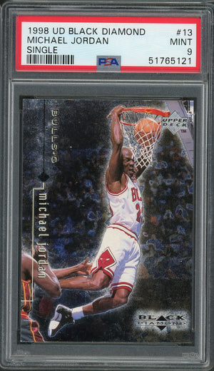 Michael Jordan 1998 Upper Deck Black Diamond Basketball Card #13 Graded PSA 9 MINT-Powers Sports Memorabilia