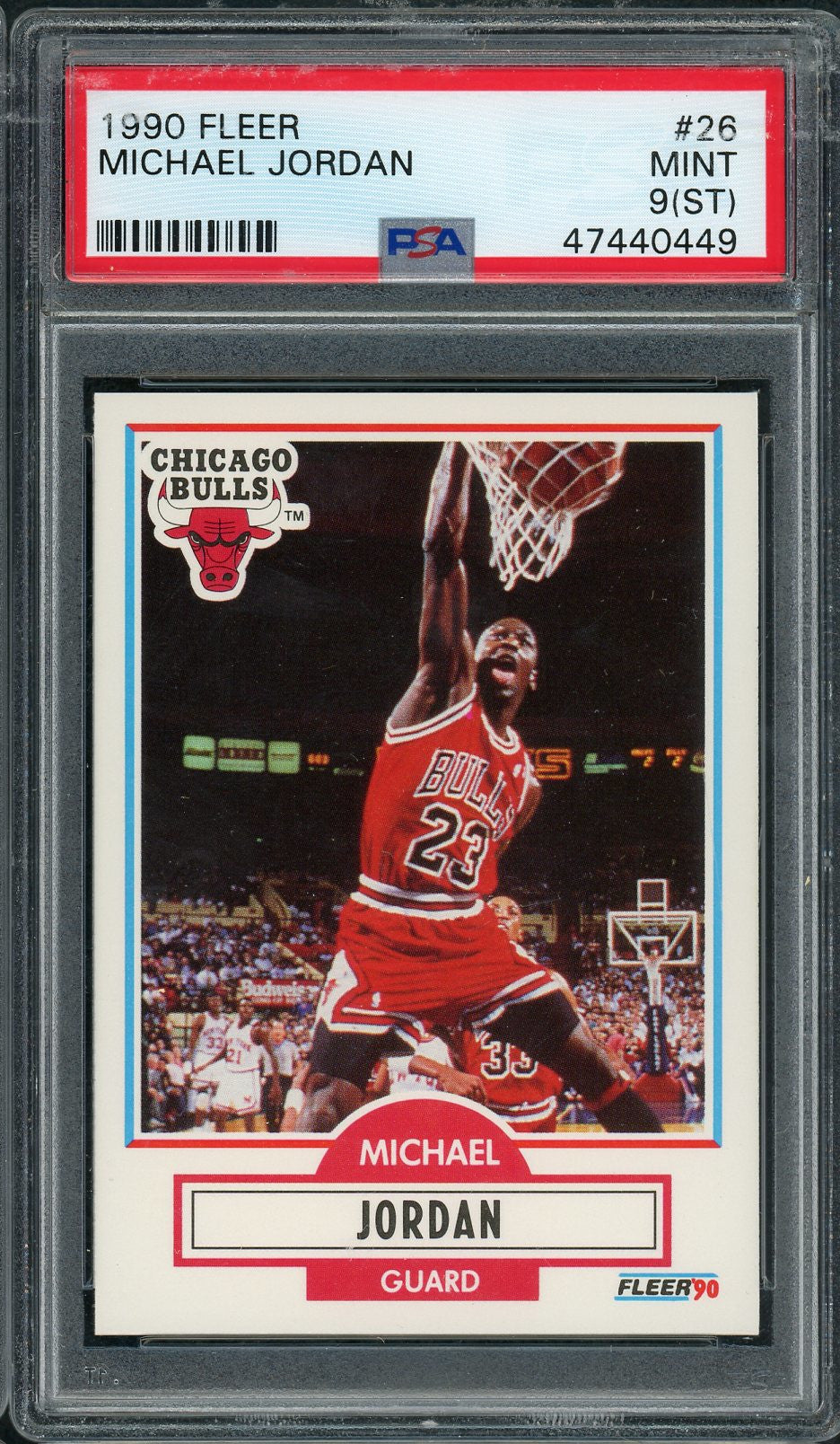 Michael Jordan 1990 Fleer Basketball Card #26 Graded PSA 9-Powers Sports Memorabilia