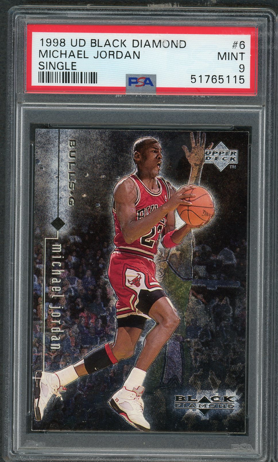 Michael Jordan 1998 Upper Deck Black Diamond Basketball Card #6 Graded PSA 9 MINT-Powers Sports Memorabilia
