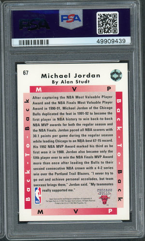 Michael Jordan 1992 Upper Deck MVP Basketball Card #67 Graded PSA 9 MINT-Powers Sports Memorabilia
