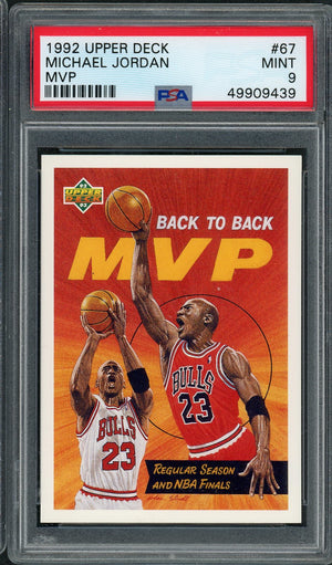 Michael Jordan 1992 Upper Deck MVP Basketball Card #67 Graded PSA 9 MINT-Powers Sports Memorabilia