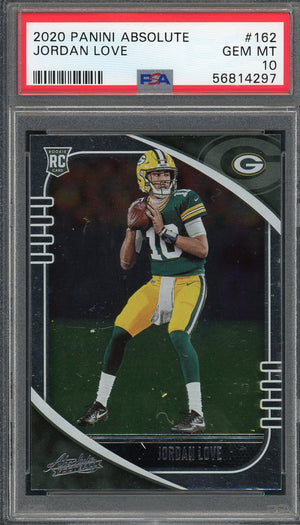 Jordan Love 2020 Panini Absolute Football Rookie Card #162 Graded PSA 10-Powers Sports Memorabilia