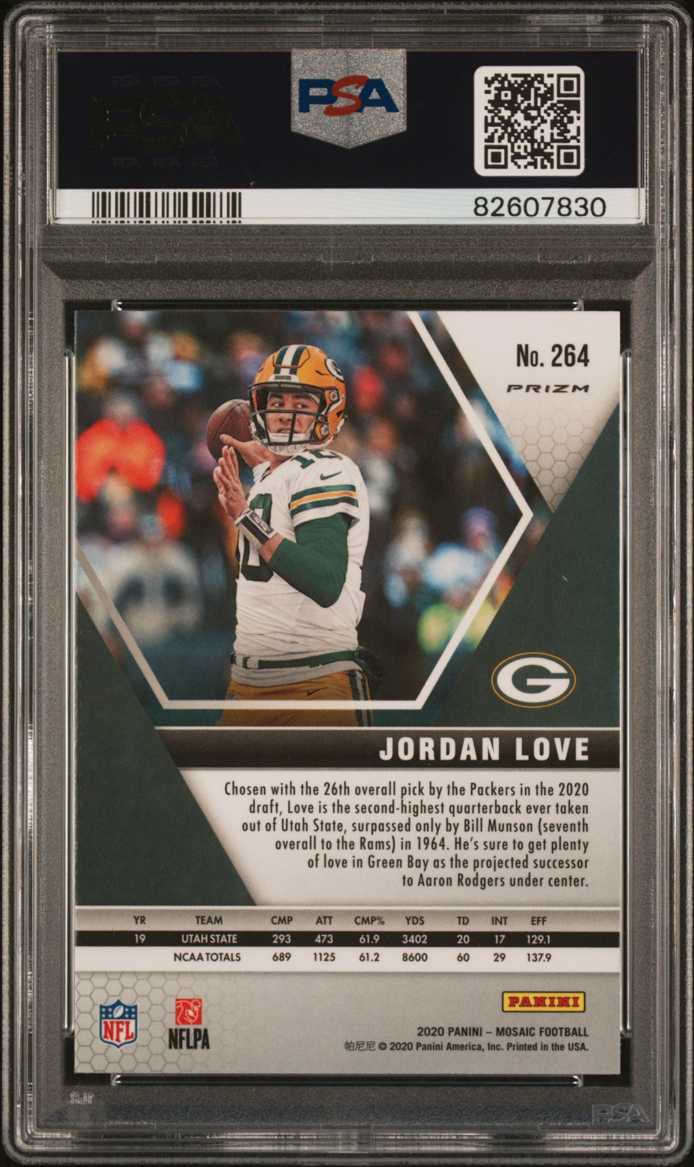Jordan Love 2020 Panini Mosaic Green Football Rookie Card #264 Graded PSA 10-Powers Sports Memorabilia
