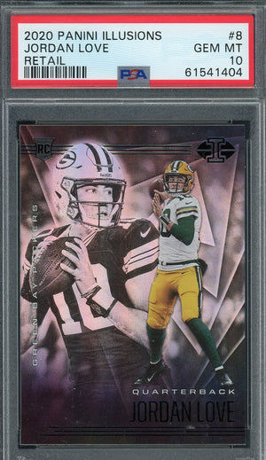 Jordan Love 2020 Panini Illusions Retail Football Rookie Card #8 Graded PSA 10-Powers Sports Memorabilia