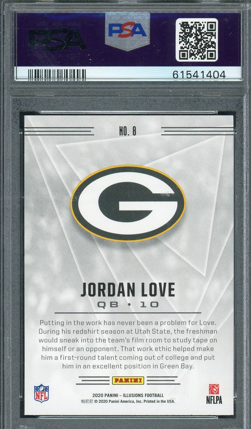 Jordan Love 2020 Panini Illusions Retail Football Rookie Card #8 Graded PSA 10-Powers Sports Memorabilia
