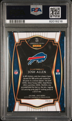 Josh Allen 2020 Panini Select Silver Prizm Football Card #121 Graded PSA 10-Powers Sports Memorabilia