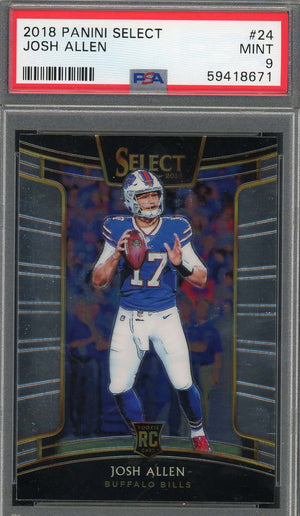 Josh Allen 2018 Panini Select Football Rookie Card #24 Graded PSA 9-Powers Sports Memorabilia