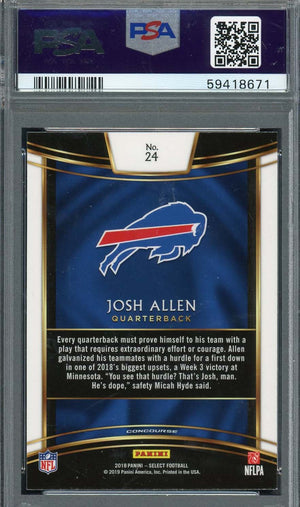 Josh Allen 2018 Panini Select Football Rookie Card #24 Graded PSA 9-Powers Sports Memorabilia