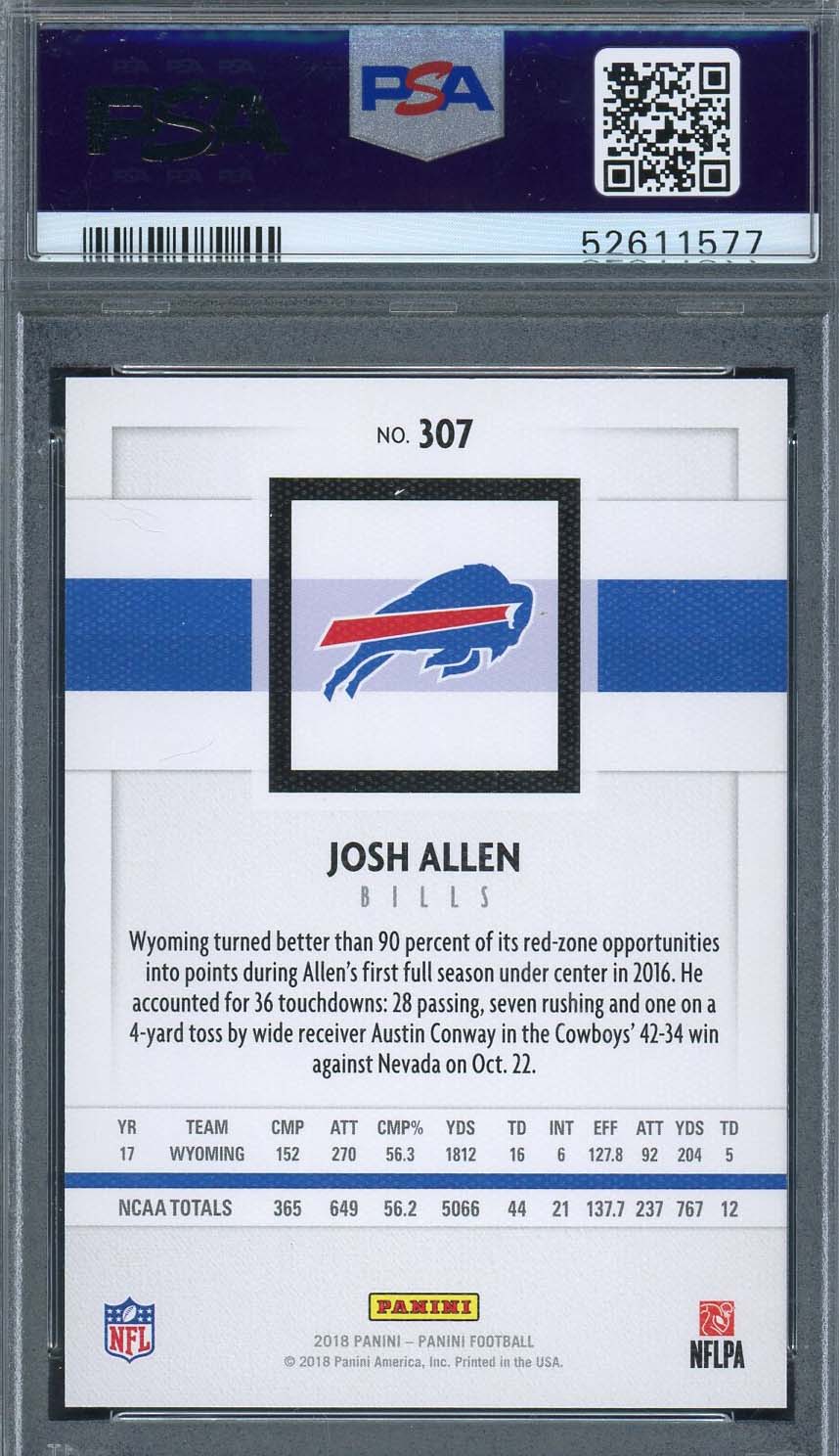 Josh Allen 2018 Panini Canvas Football Rookie Card RC #307 Graded PSA 9-Powers Sports Memorabilia