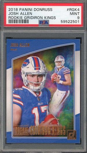 Josh Allen 2018 Panini Donruss Gridiron Kings Rookie Card #RGK4 Graded PSA 9-Powers Sports Memorabilia