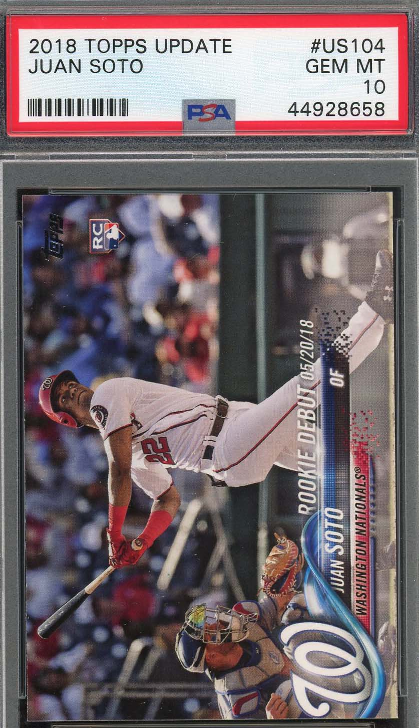Juan Soto 2018 Topps Update Baseball Rookie Card RC #US104 Graded PSA 10-Powers Sports Memorabilia