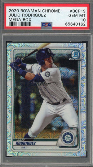 Julio Rodriguez 2020 Bowman Chrome Mega Box Baseball Rookie Card #BCP19 PSA 10-Powers Sports Memorabilia