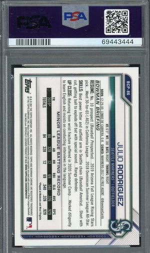 Julio Rodriguez 2021 Bowman Chrome Prospects Rookie Card #BCP86 Graded PSA 10-Powers Sports Memorabilia