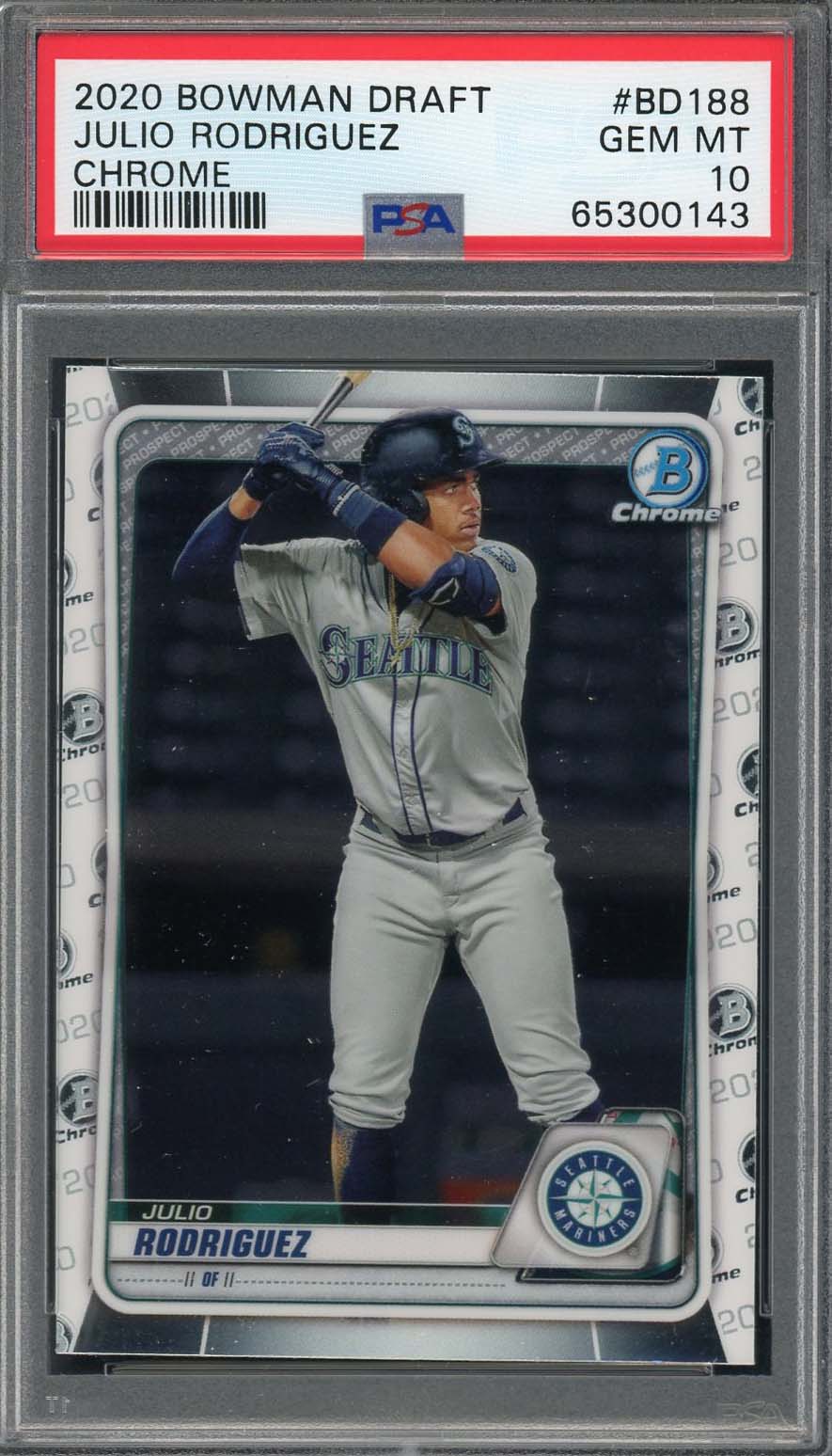 Julio Rodriguez 2020 Bowman Draft Chrome Baseball Rookie Card RC #BD188 PSA 10-Powers Sports Memorabilia