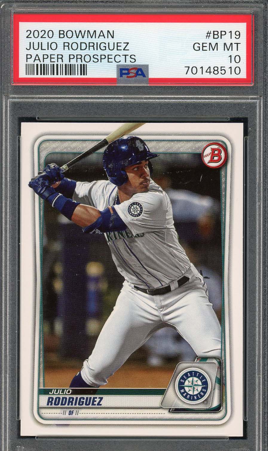 Julio Rodriguez 2020 Bowman Paper Prospects Rookie Card #BP19 Graded PSA 10-Powers Sports Memorabilia