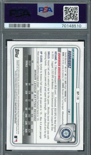 Julio Rodriguez 2020 Bowman Paper Prospects Rookie Card #BP19 Graded PSA 10-Powers Sports Memorabilia