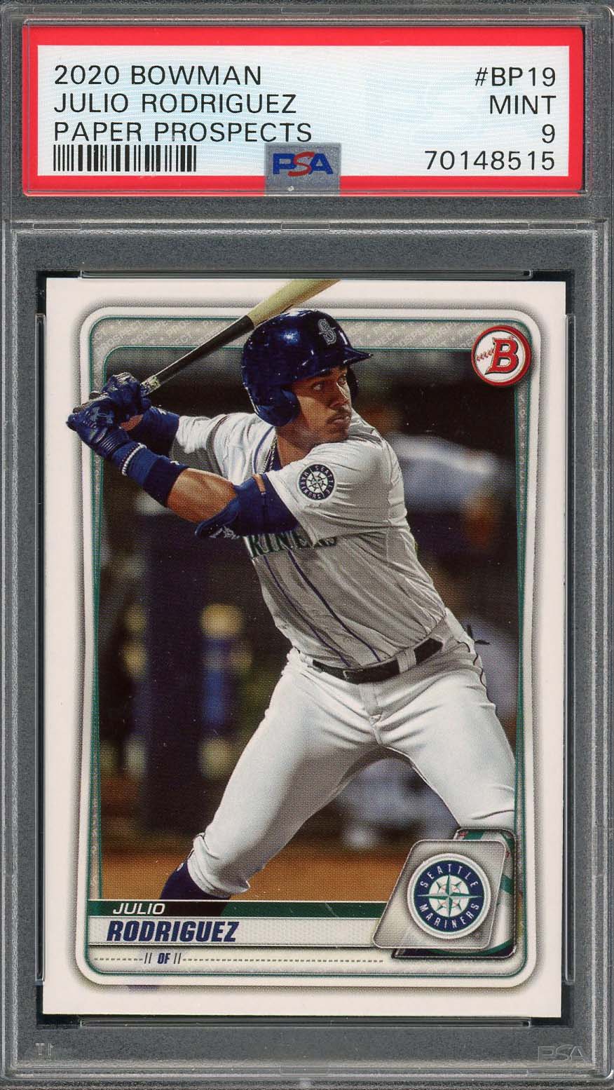 Julio Rodriguez 2020 Bowman Paper Prospects Rookie Card #BP19 Graded PSA 9-Powers Sports Memorabilia