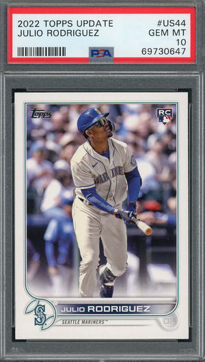 Julio Rodriguez 2022 Topps Update Baseball Rookie Card RC #US44 Graded PSA 10-Powers Sports Memorabilia