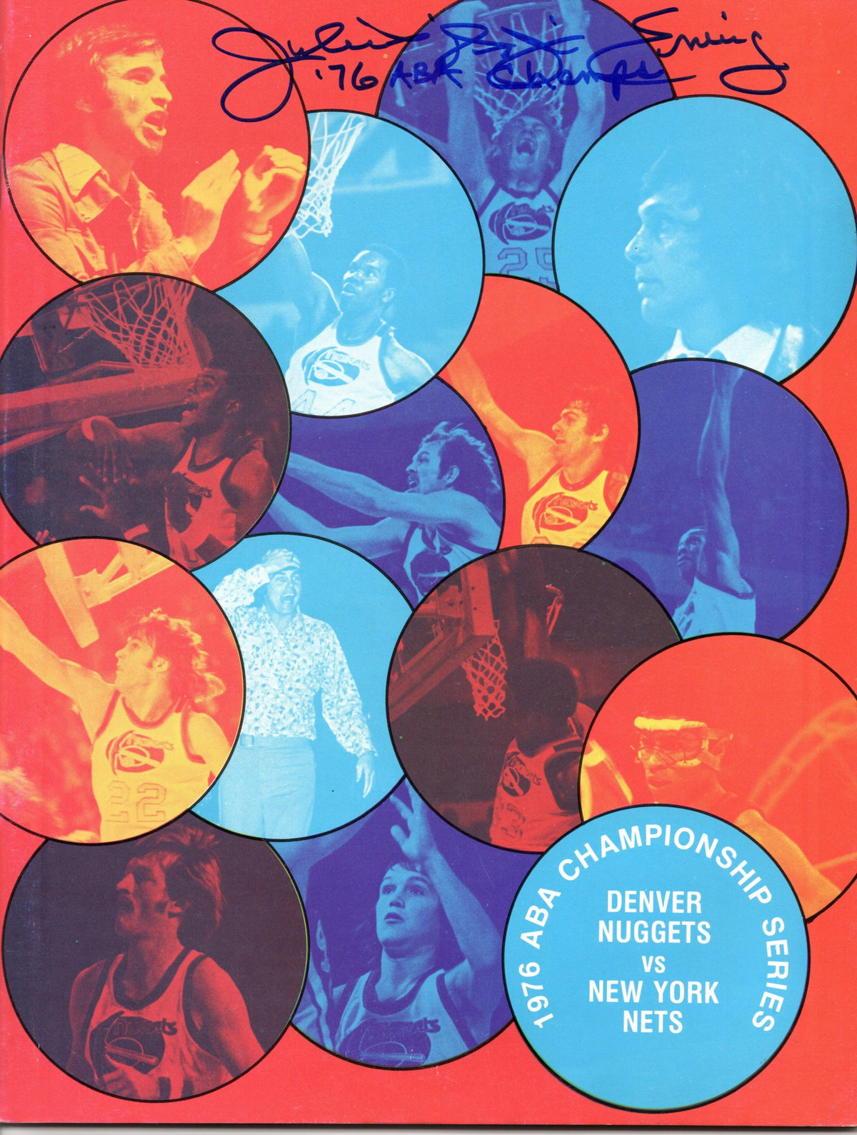 Julius Erving Signed ABA New York Nets 1976 ABA Championship Series Program W/'76 ABA Champs Beckett-Powers Sports Memorabilia