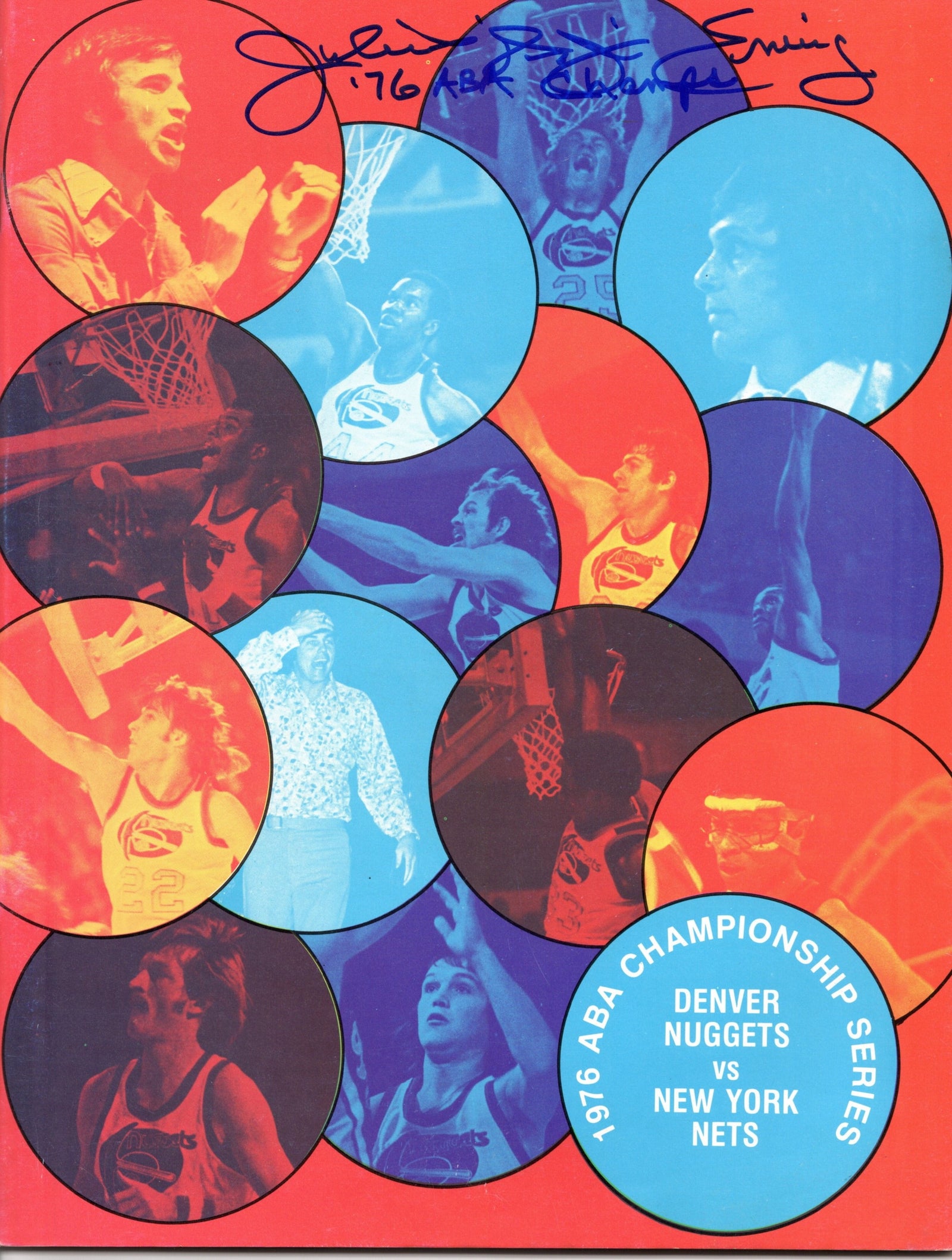 Julius Erving Signed ABA New York Nets 1976 ABA Championship Series Program W/'76 ABA Champs Beckett-Powers Sports Memorabilia