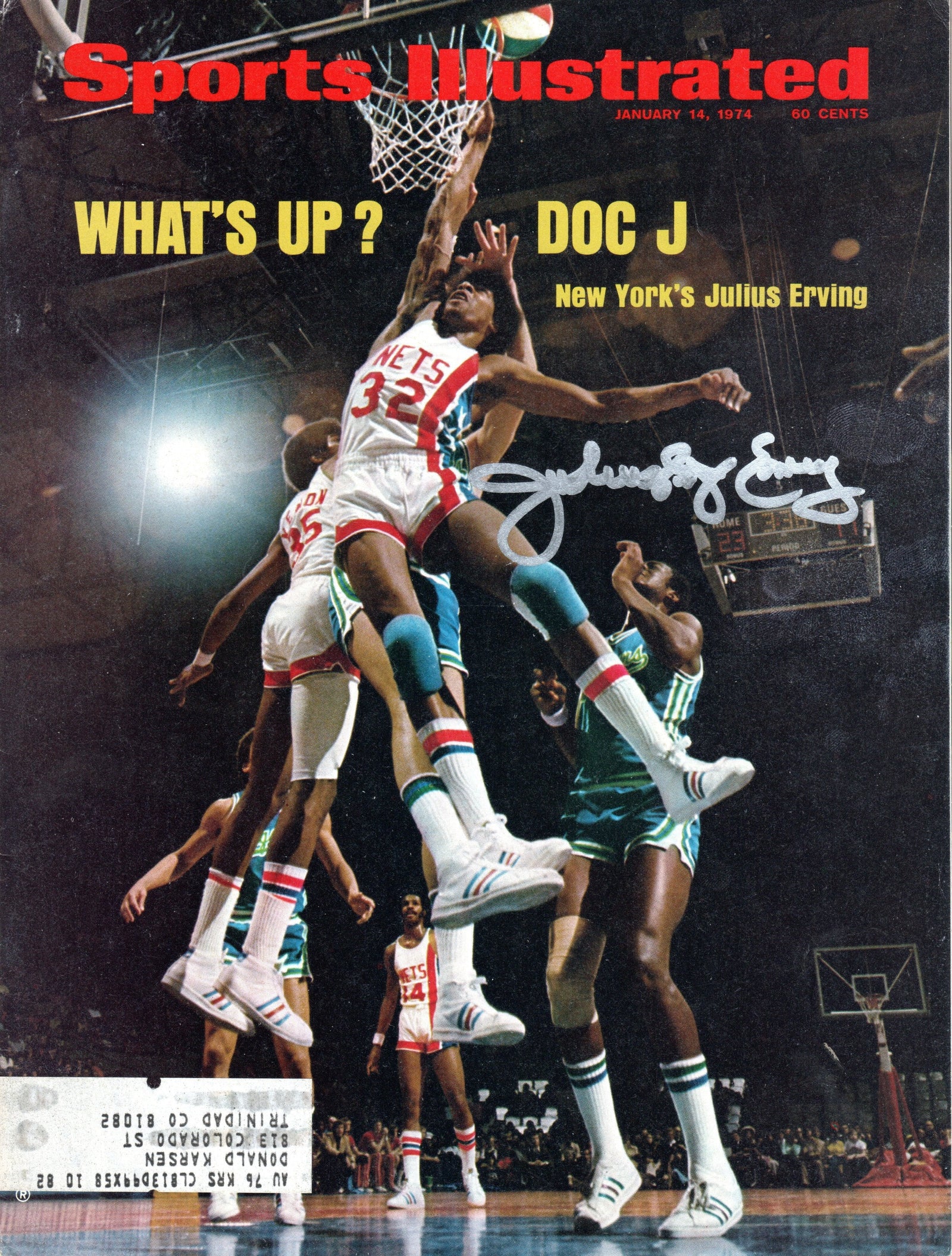 Julius Dr. J Erving Signed ABA New York Nets Sports Illustrated Whats Up? Doc J 1/14/74 - Beckett-Powers Sports Memorabilia