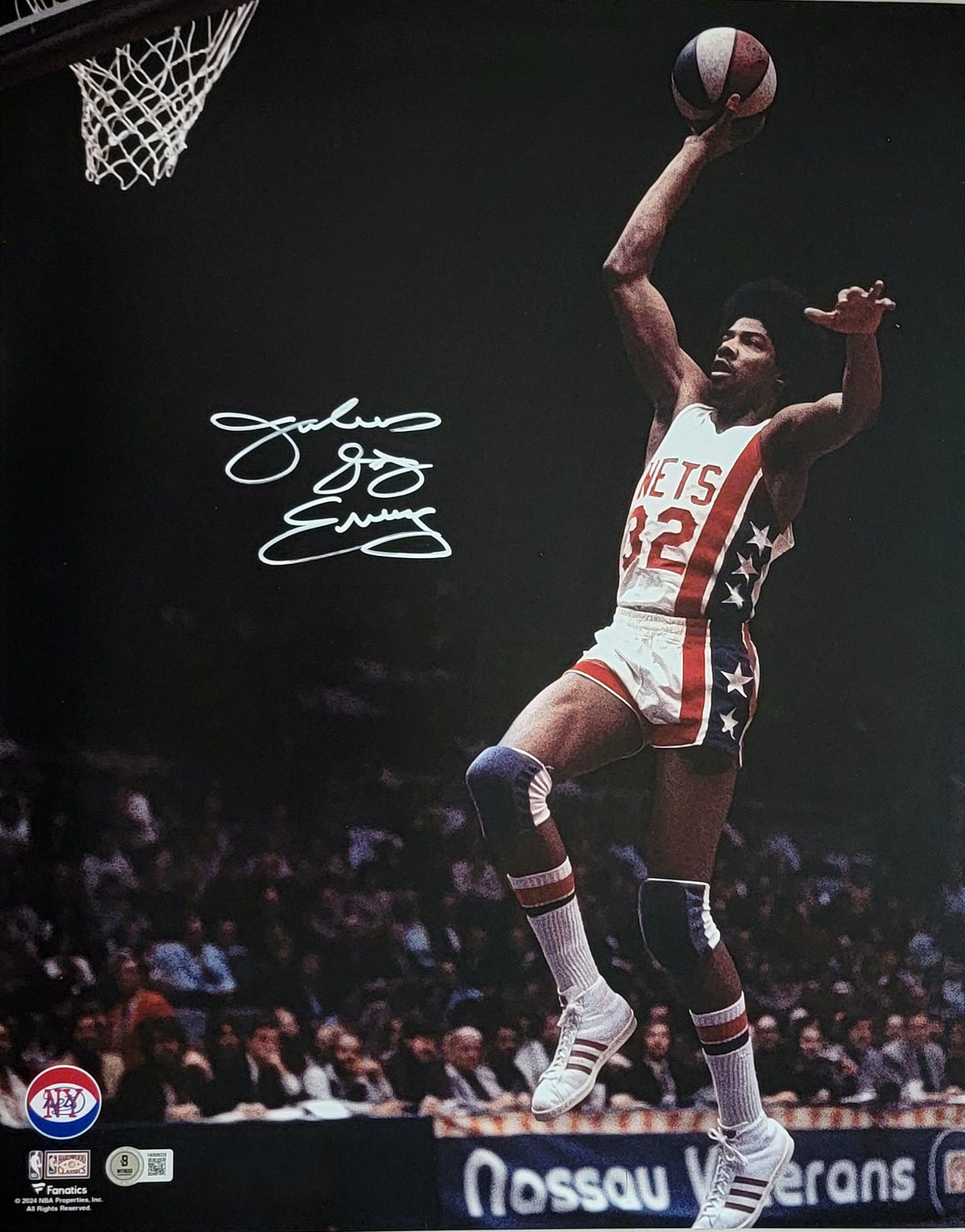 Julius Erving Signed New York Nets ABA 16x20 Photo - Beckett-Powers Sports Memorabilia