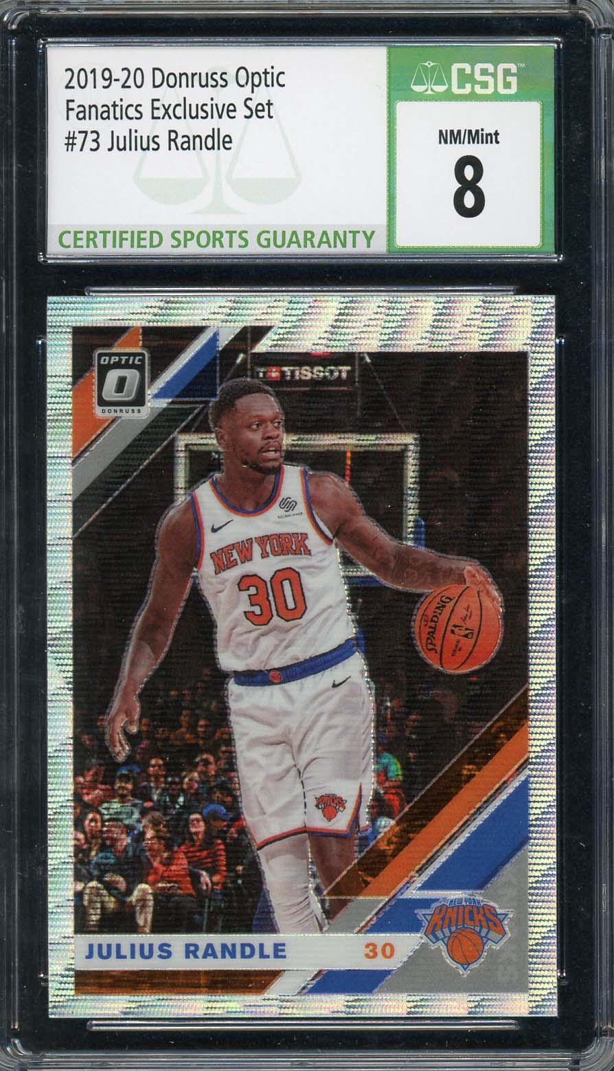 Julius Randle 2019-20 Donruss Optic Fanatics Exclusive Basketball Card #73 CSG 8-Powers Sports Memorabilia