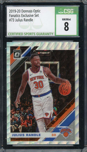 Julius Randle 2019-20 Donruss Optic Fanatics Exclusive Basketball Card #73 CSG 8-Powers Sports Memorabilia