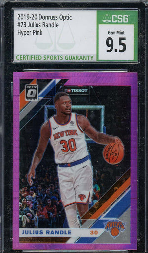 Julius Randle 2019-20 Donruss Optic Hyper Pink Basketball Card #73 CSG 9.5-Powers Sports Memorabilia