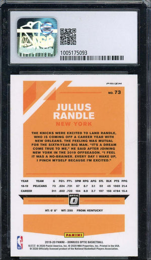 Julius Randle 2019-20 Donruss Optic Hyper Pink Basketball Card #73 CSG 9.5-Powers Sports Memorabilia
