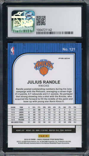 Julius Randle 2019-20 Panini Hoops Premium Stock Blue Cracked Ice #121 CSG 9-Powers Sports Memorabilia