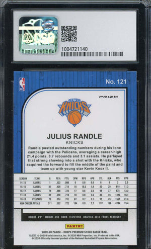 Julius Randle 2019-20 Panini Hoops Premium Stock Blue Cracked Ice #121 CSG 9.5-Powers Sports Memorabilia