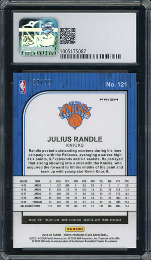 Julius Randle 2019-20 Panini Hoops Premium Stock Blue Mojo Card #121 CSG 9-Powers Sports Memorabilia