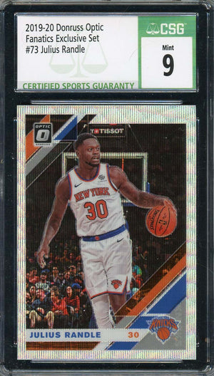 Julius Randle 2019-20 Donruss Optic Fanatics Exclusive Basketball Card #73 CSG 9-Powers Sports Memorabilia
