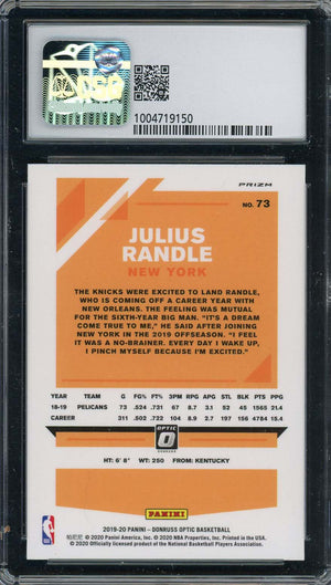 Julius Randle 2019-20 Donruss Optic Fanatics Exclusive Basketball Card #73 CSG 9-Powers Sports Memorabilia