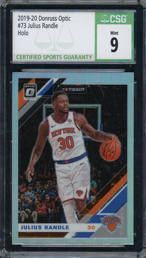 Julius Randle 2019-20 Donruss Optic Hologram Basketball Card #73 CSG 9-Powers Sports Memorabilia