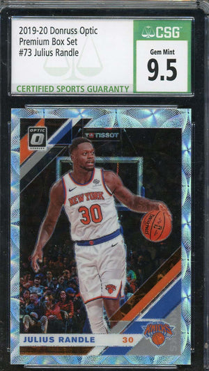 Julius Randle 2019-20 Donruss Optic Premium Box Basketball Card #73 CSG 9.5-Powers Sports Memorabilia