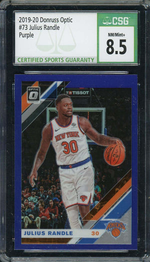 Julius Randle 2019-20 Donruss Optic Purple Basketball Card #73 CSG 8.5-Powers Sports Memorabilia