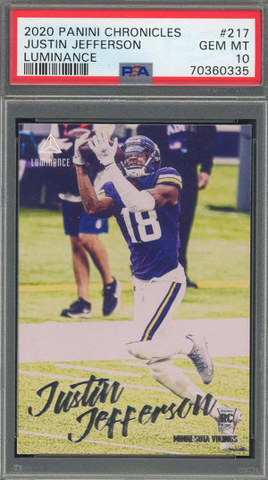Justin Jefferson 2020 Panini Chronicles Luminance Rookie Card #217 Graded PSA 10-Powers Sports Memorabilia
