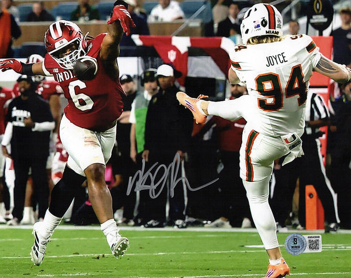 Mikail Kamara Autographed Indiana Hoosiers Championship Game Blocked Punt 8x10 Photo - (Beckett)-Powers Sports Memorabilia