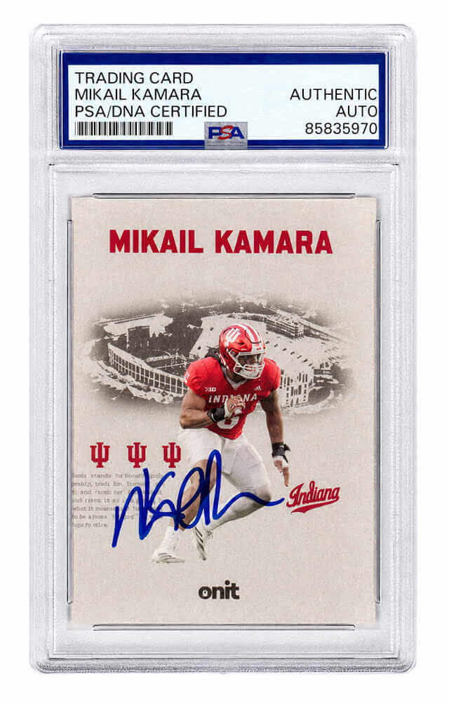 Mikail Kamara Autographed Indiana Hoosiers 2025 Onit Vestige Insert Football Card #VS-7 - (PSA Encapsulated)-Powers Sports Memorabilia