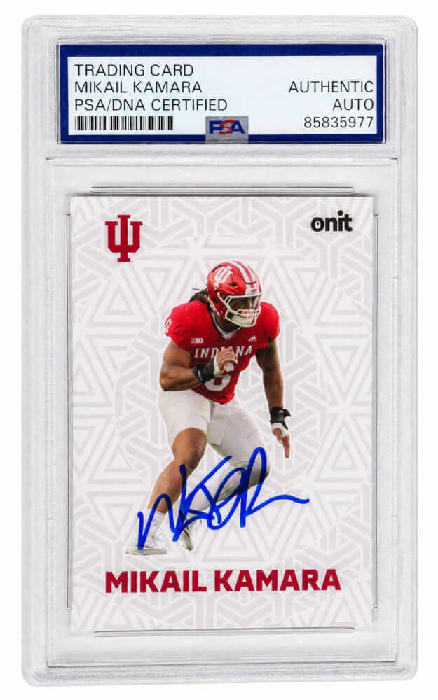 Mikail Kamara Autographed Indiana Hoosiers 2025 Onit Football Card #F-12 - (PSA Encapsulated)-Powers Sports Memorabilia